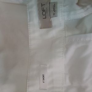 LOFT OUTLET WHITE SHORT 6inch